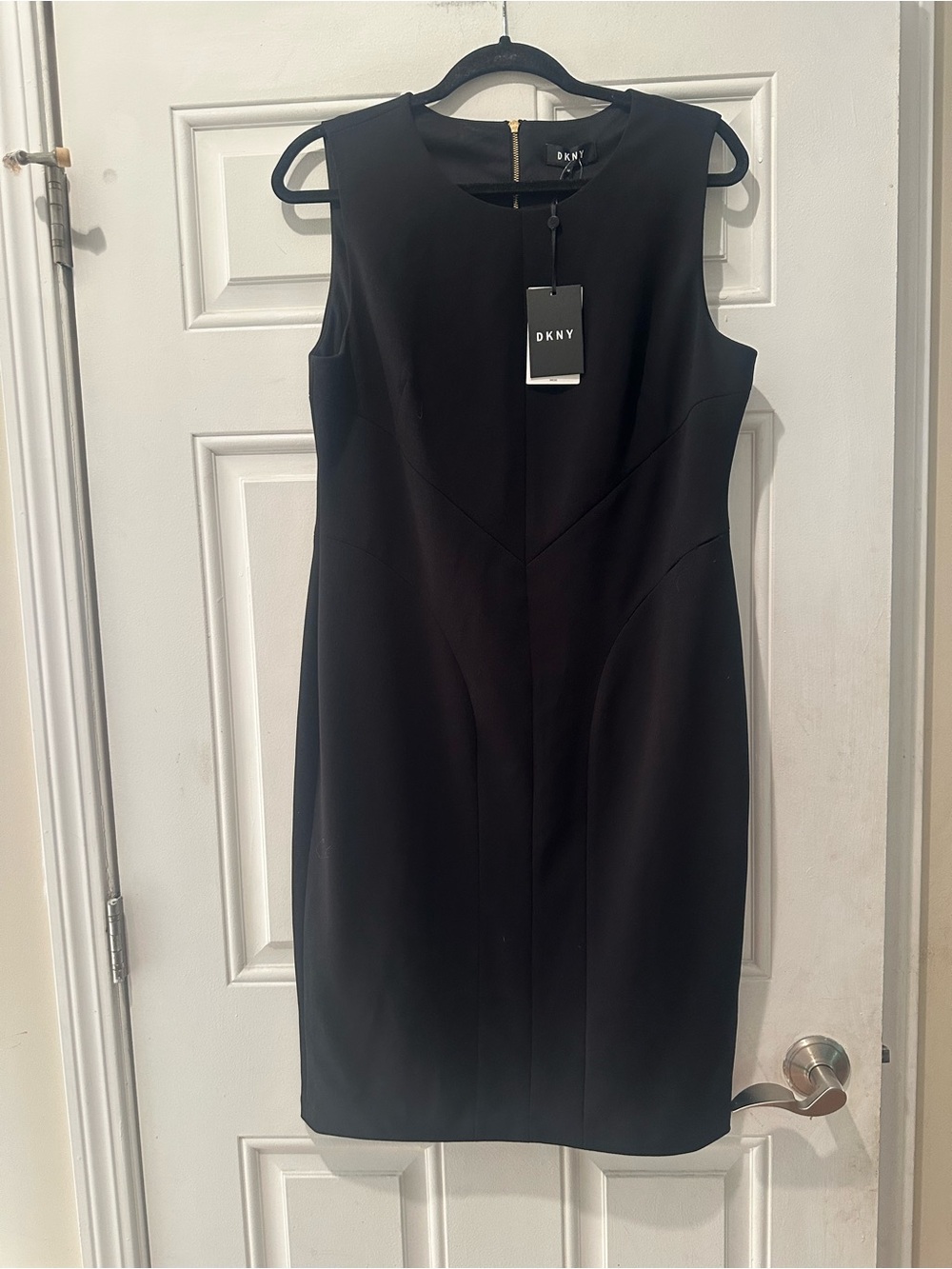 DKNY Classic Black Sleeveless Midi Sheath Dress-New & Cute!